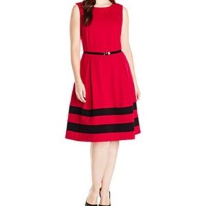 Red and black Calvin Klein sleeveless dress